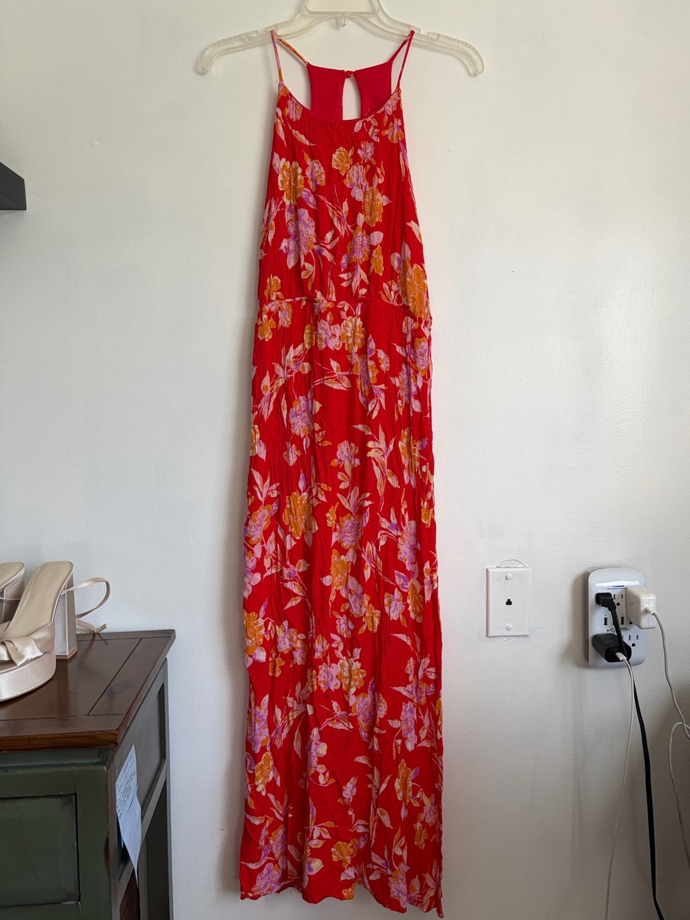 Wisteria Floral Open-Back Boho Maxi Dress Pop